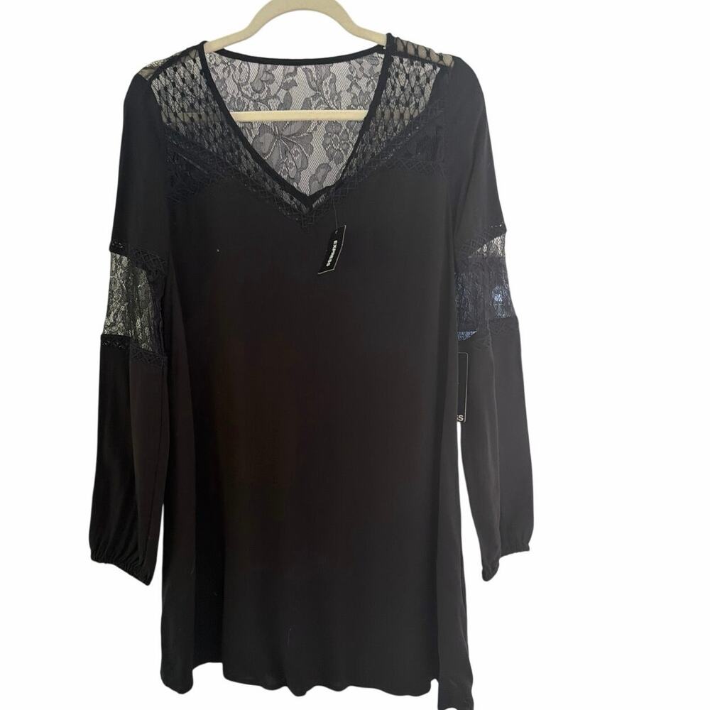 Express black shirt long sleeve flowy dress  Sz M